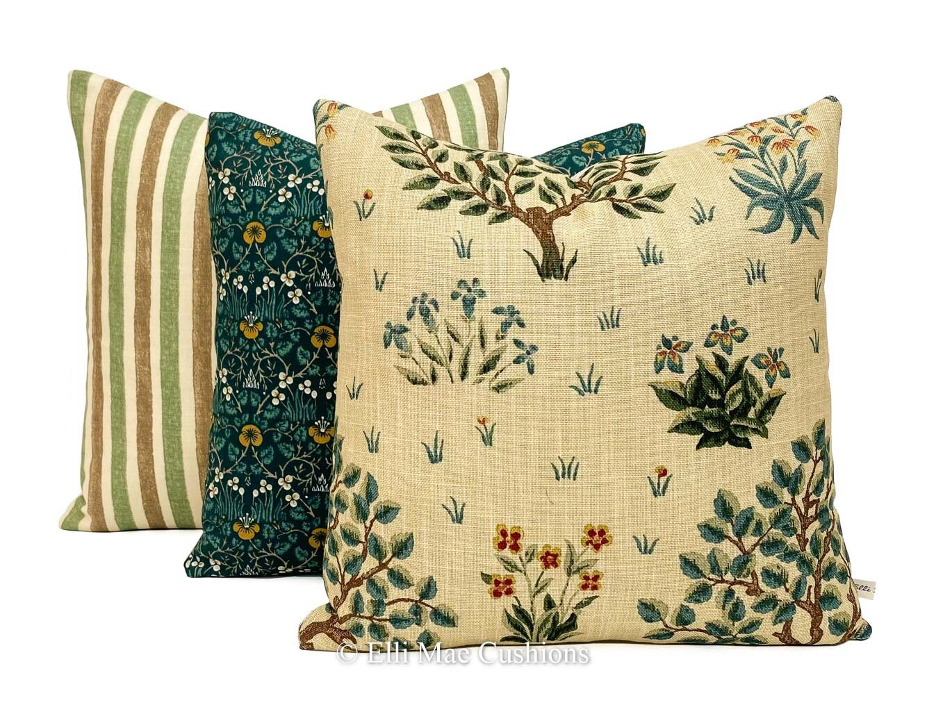 William Morris Orchard Green Blue Fabric Vintage Designer Cushion Pillow Cover