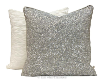 Luxury Designer Textured Contemporary Cream Satin Cushion Sofa Pillow Cover