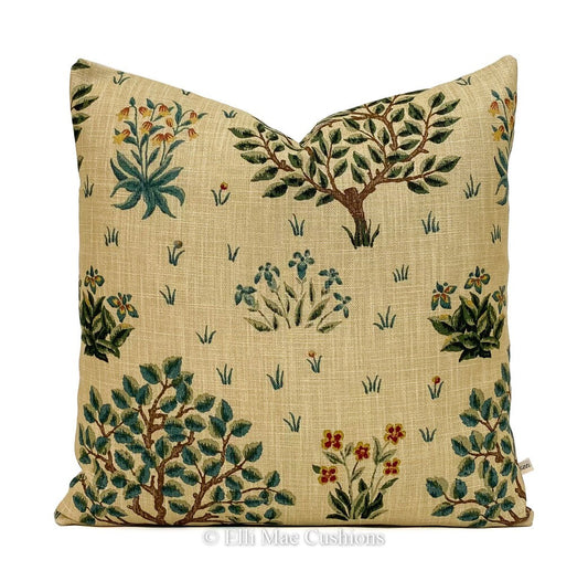 William Morris Orchard Green Blue Fabric Vintage Designer Cushion Pillow Cover