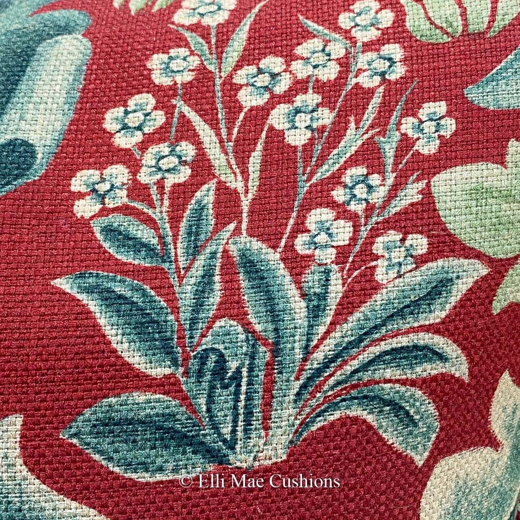William Morris Luxury Vintage Forest Fox Red Linen Cushion Pillow Cover