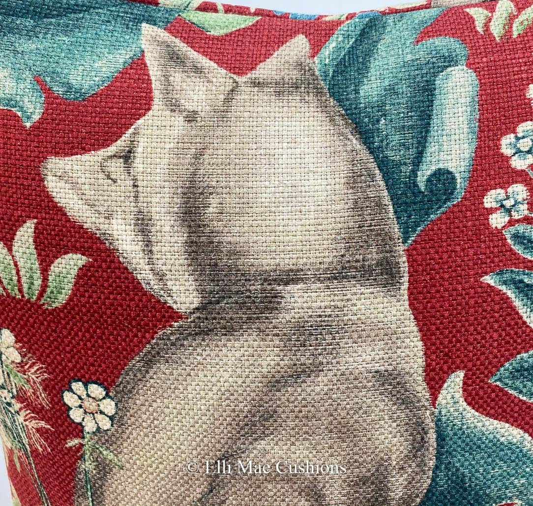 William Morris Luxury Vintage Forest Fox Red Linen Cushion Pillow Cover