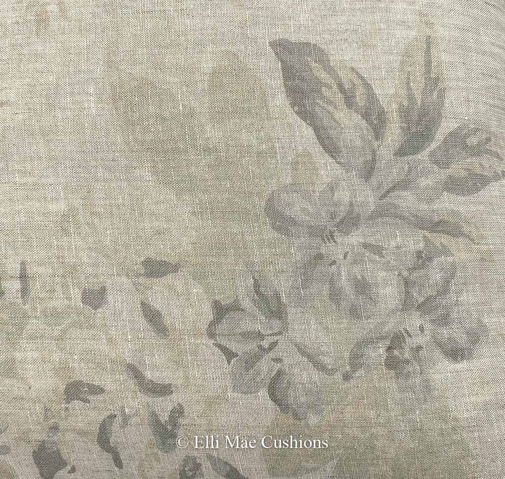Cabbages and Roses Mary Vintage Designer Linen Fabric Pale Blue Sage Green Cushion Pillow Cover