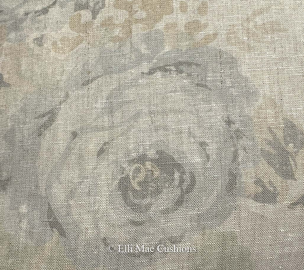 Cabbages and Roses Mary Vintage Designer Linen Fabric Pale Blue Sage Green Cushion Pillow Cover