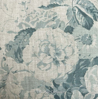 Cabbages and Roses Constance Luxury Designer Linen Teal Shabby Chic Cushion Cover