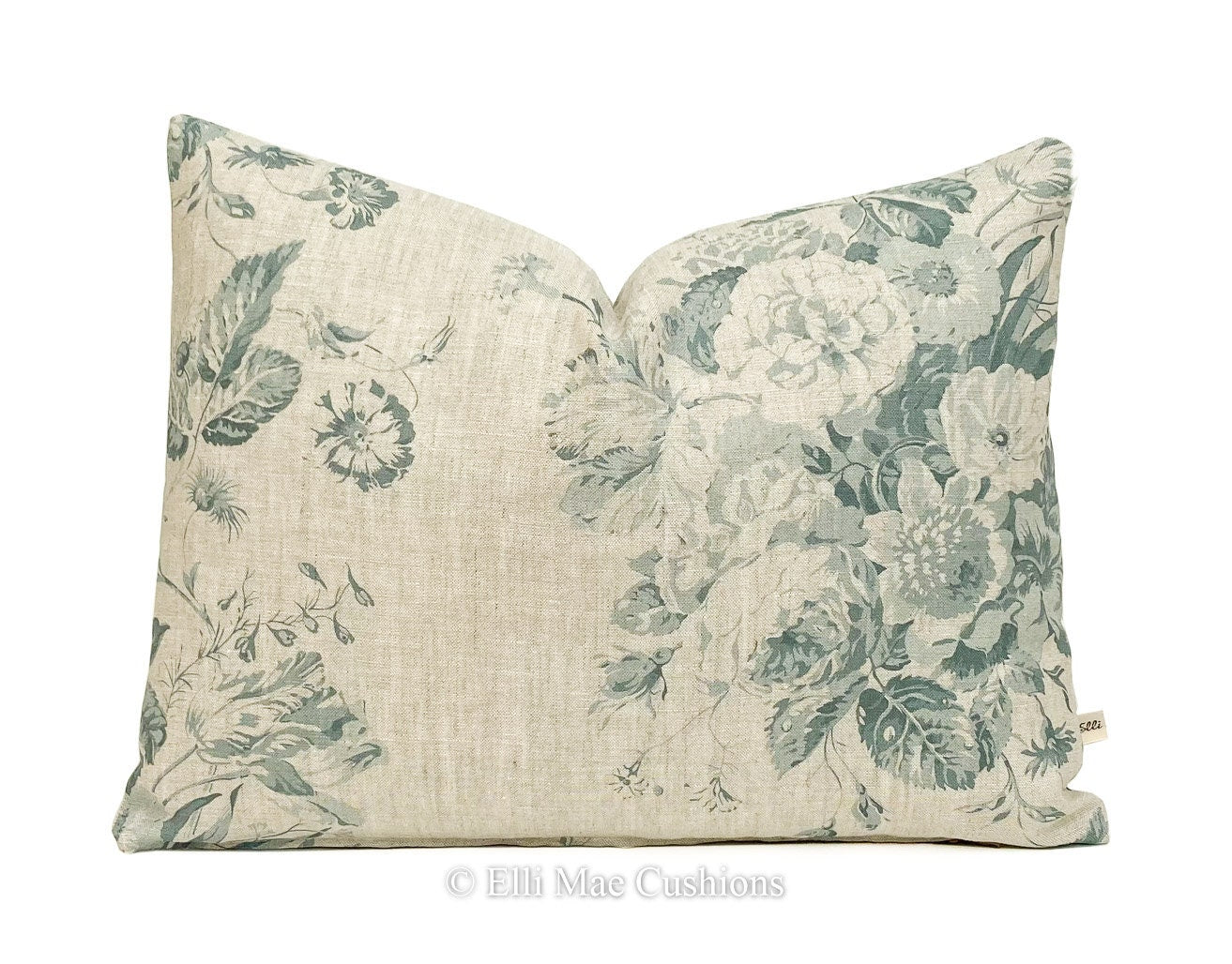 Cabbages and Roses Constance Luxury Designer Linen Teal Shabby Chic Cushion Cover