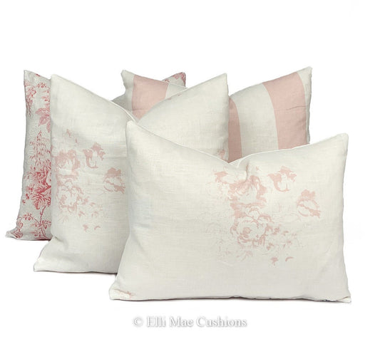 Cabbages and Roses Hatley Rose White Designer Cushion Pillow Cover