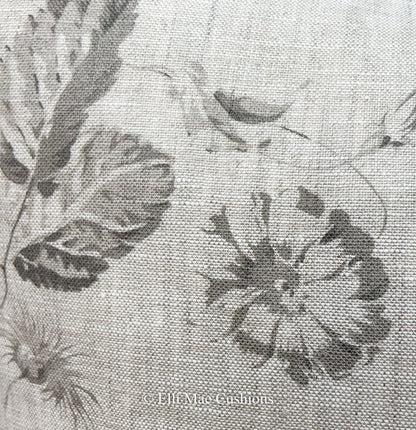 Cabbages and Roses Constance Luxury Designer Linen Charcoal Shabby Chic Cushion Cover