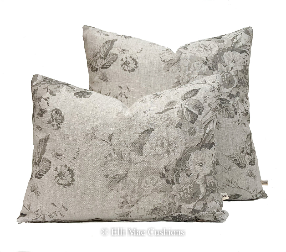 Cabbages and Roses Constance Luxury Designer Linen Charcoal Shabby Chic Cushion Cover