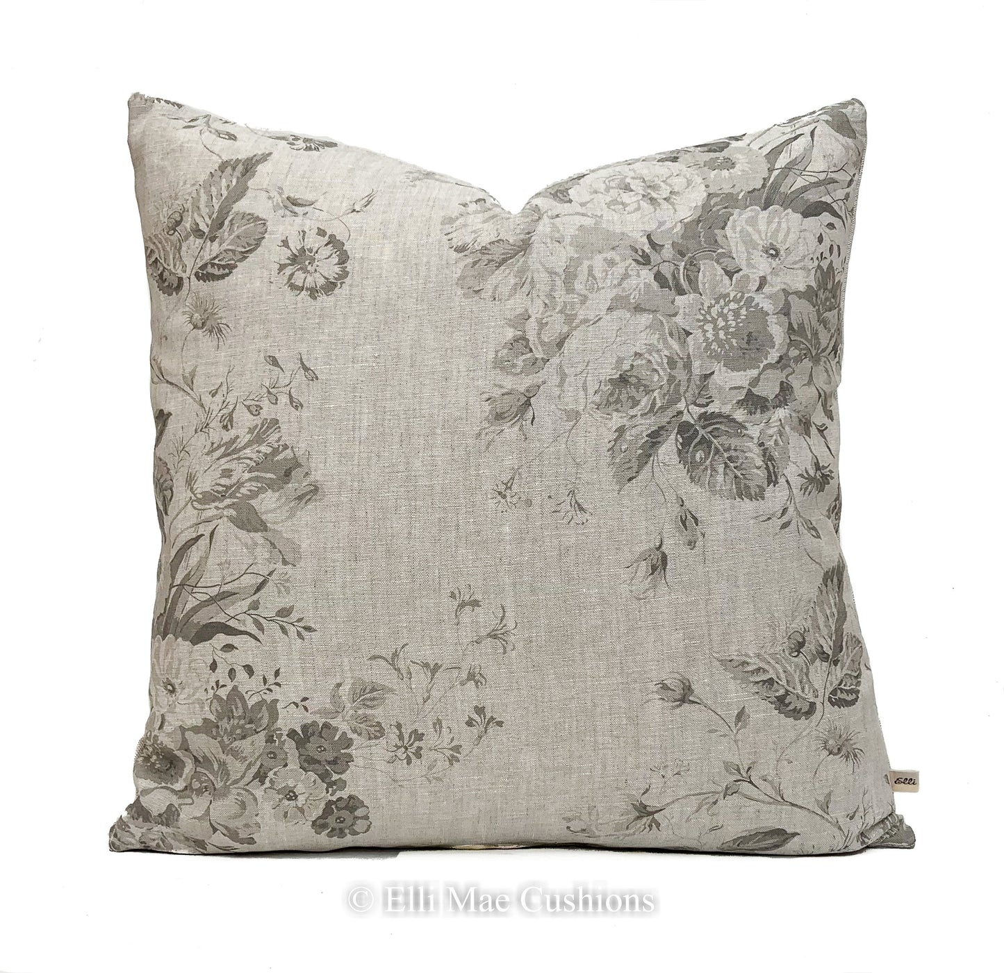 Cabbages and Roses Constance Luxury Designer Linen Charcoal Shabby Chic Cushion Cover