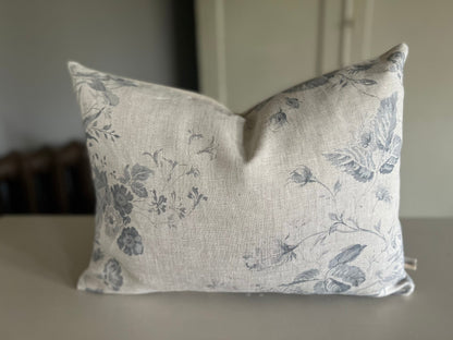 Cabbages and Roses Constance Designer Linen French Blue Vintage Shabby Chic Cushion Cover