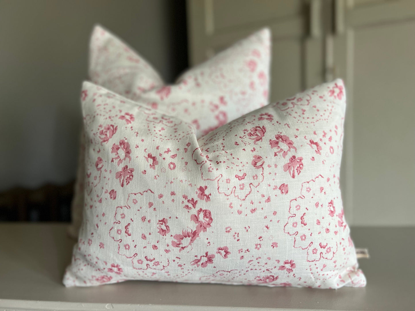 Cabbages and Roses New Penny Raspberry White Vintage Shabby Chic Cushion Pillow Cover