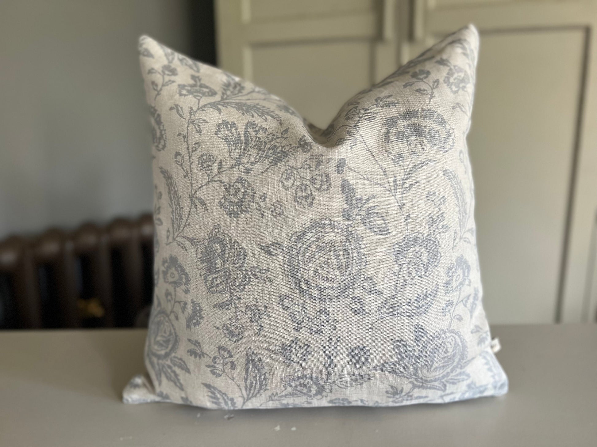 Cabbages and Roses Provence Toile Blue Designer Fabric Cushion Pillow Cover