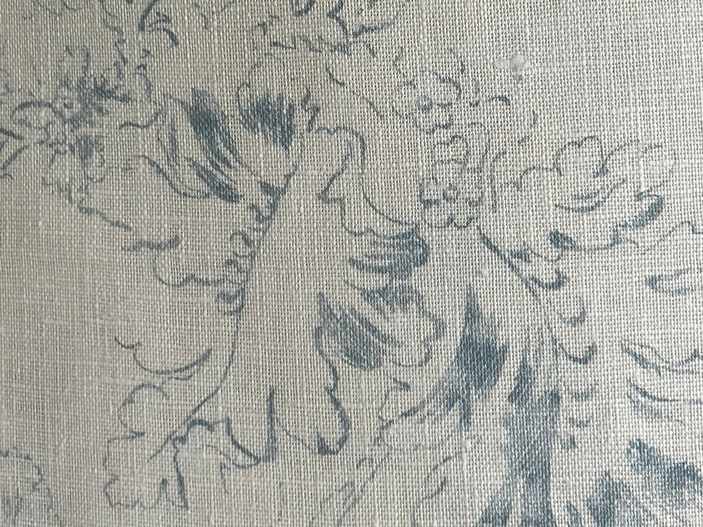 Cabbages and Roses Meggernie Vintage Blue White Linen Designer Cushion Pillow Cover