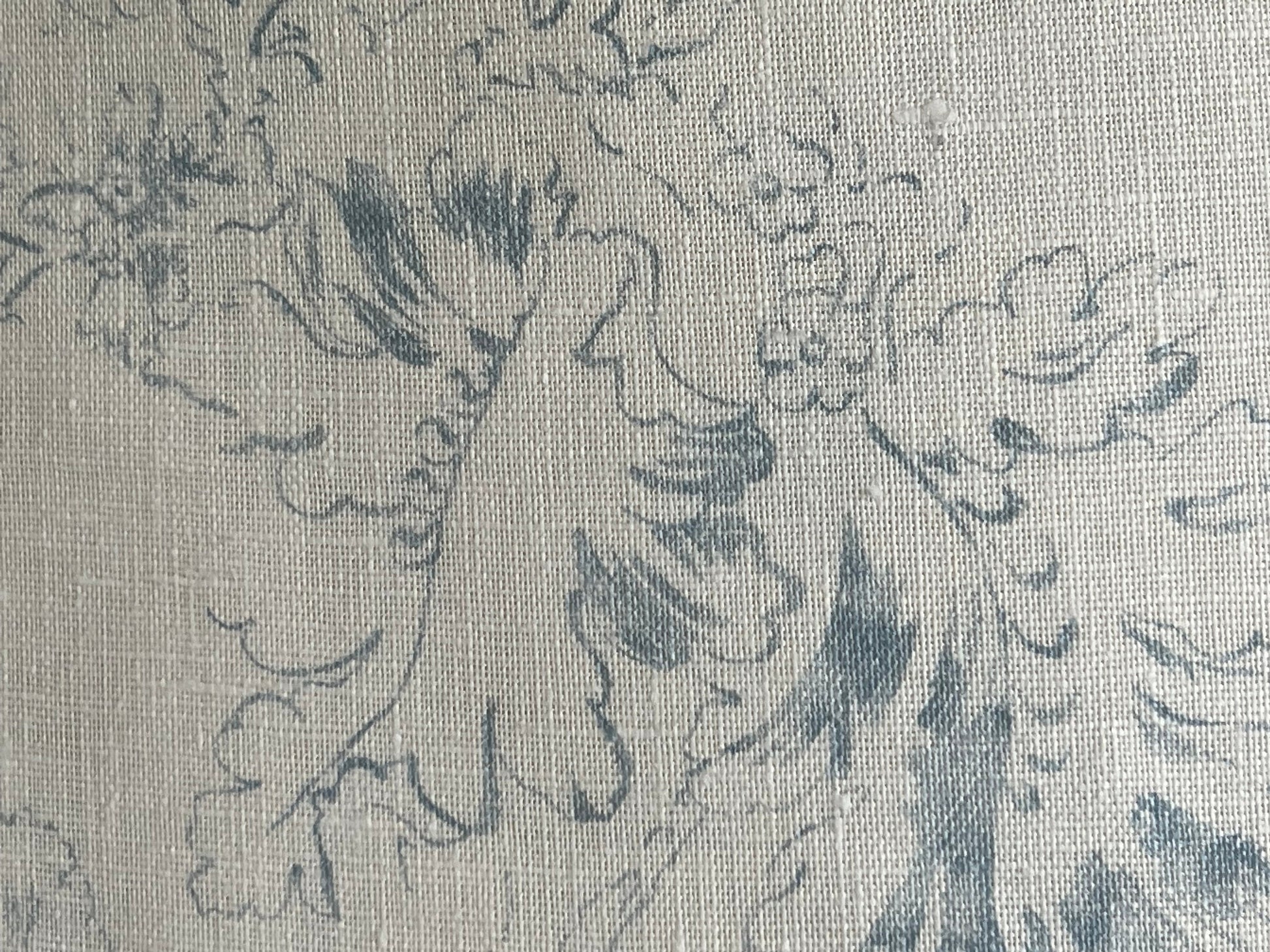 Cabbages and Roses Meggernie Vintage Blue White Linen Designer Cushion Pillow Cover