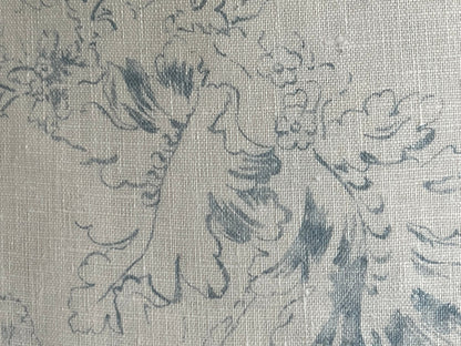 Cabbages and Roses Meggernie Vintage Blue White Linen Designer Cushion Pillow Cover