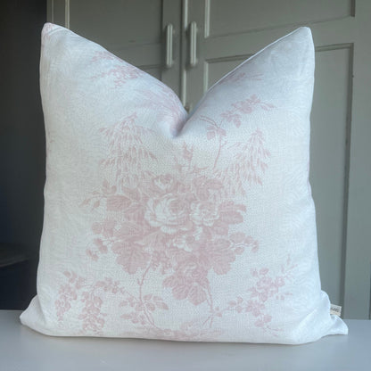Luxury Designer Cabbages and Roses Charlotte Rose Pink Cushion Pillow Cover