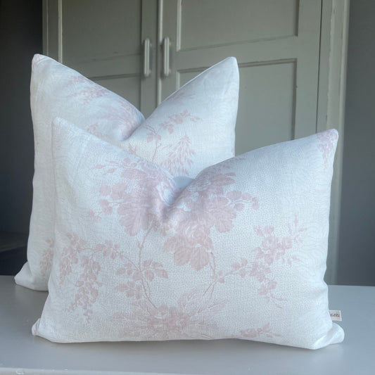 Luxury Designer Cabbages and Roses Charlotte Rose Pink Cushion Pillow Cover