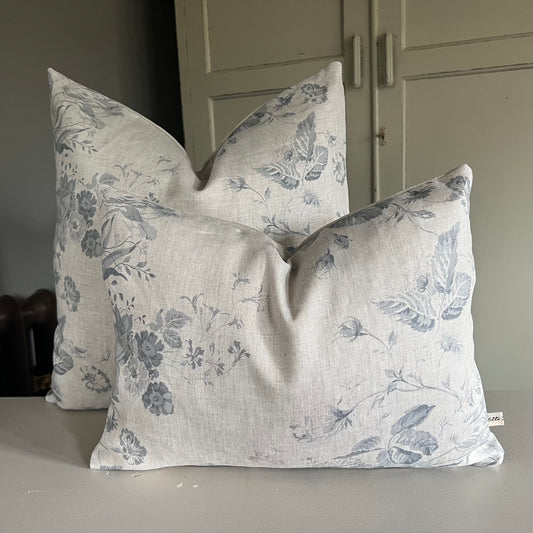 Cabbages and Roses Constance Designer Linen French Blue Vintage Shabby Chic Cushion Cover