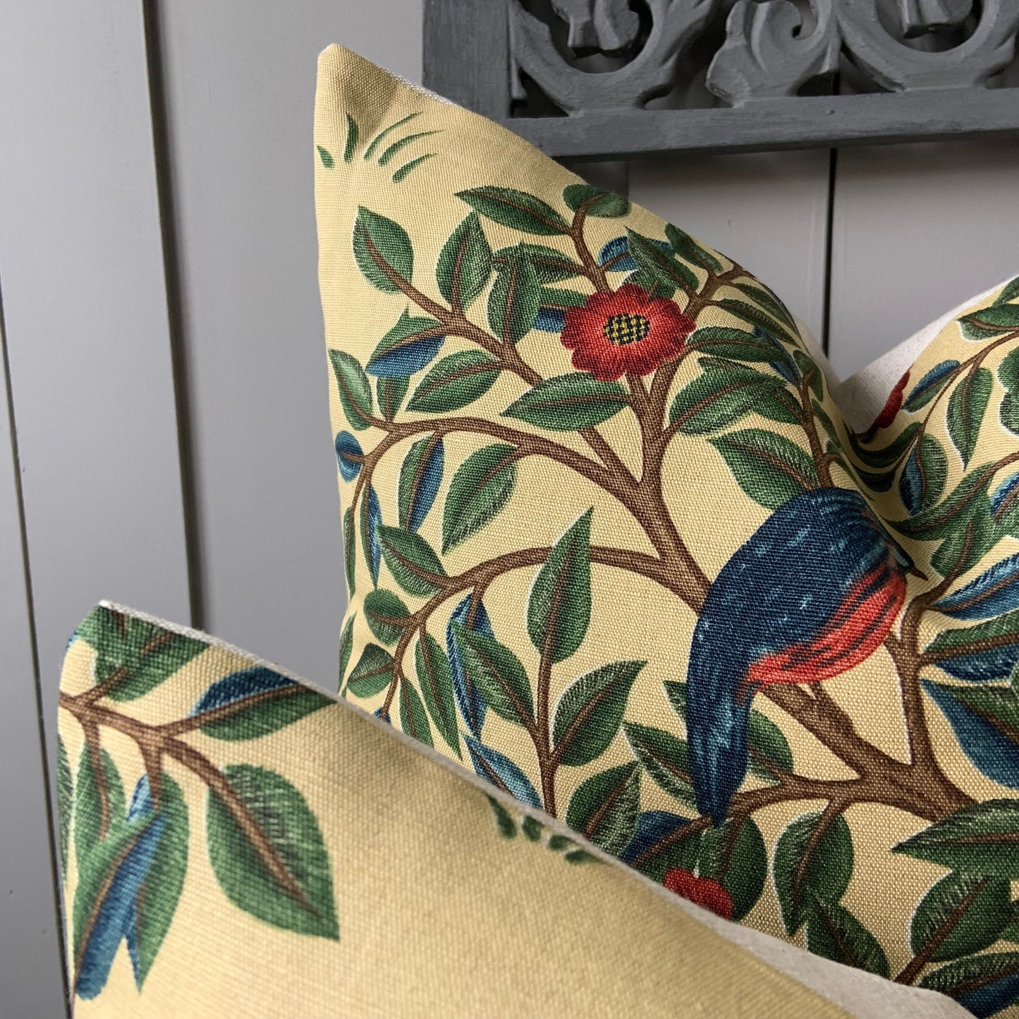 William Morris Fabric Cushion Cover Designer Kelmscott Tree Linen Red Pillow