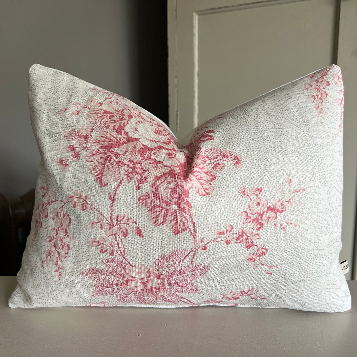 Luxury Designer Cabbages and Roses Charlotte Red Pink Cushion Pillow Cover