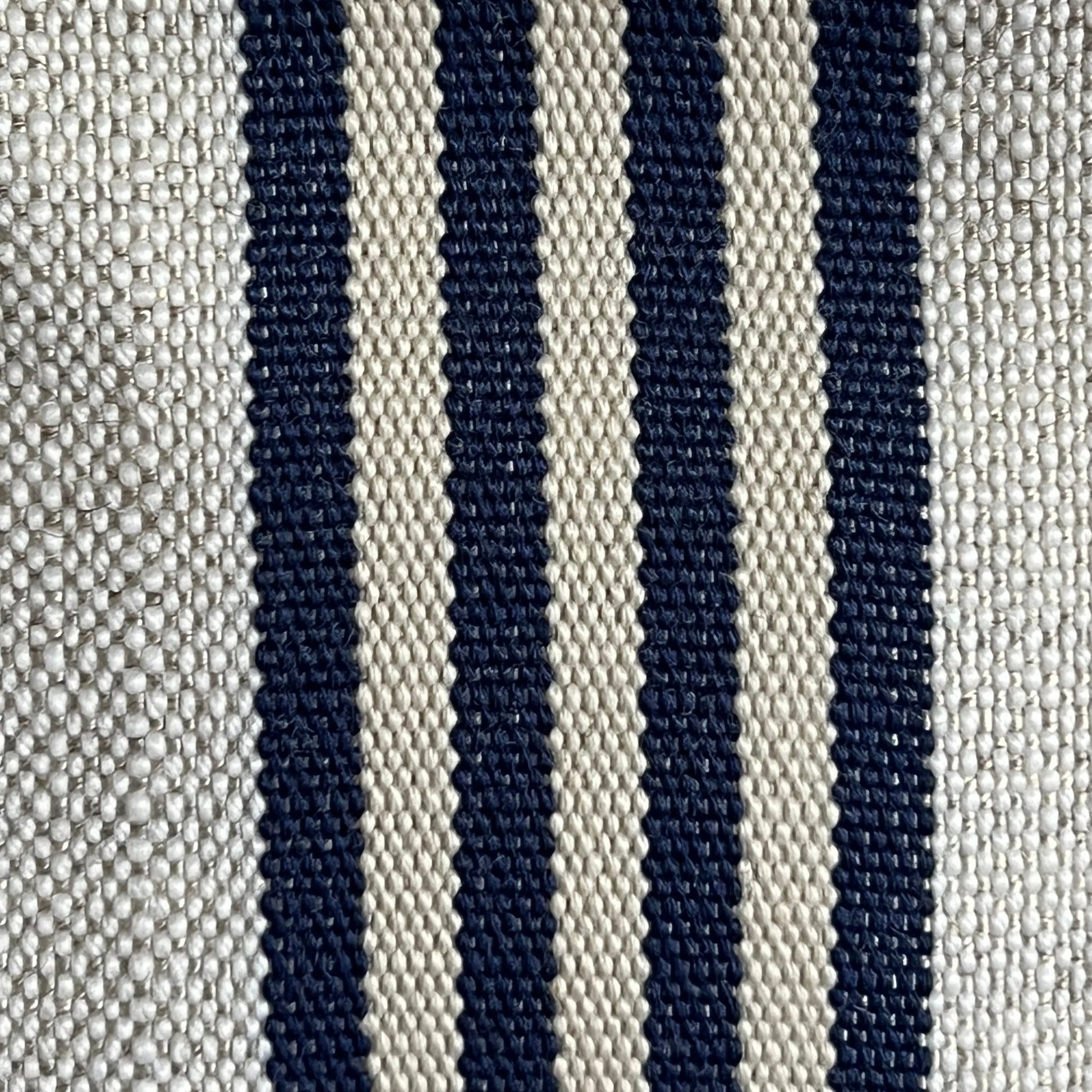 Dedar Linear Luxury Designer Blue Nautical Stripe Linen Fabric Cushion Pillow Cover