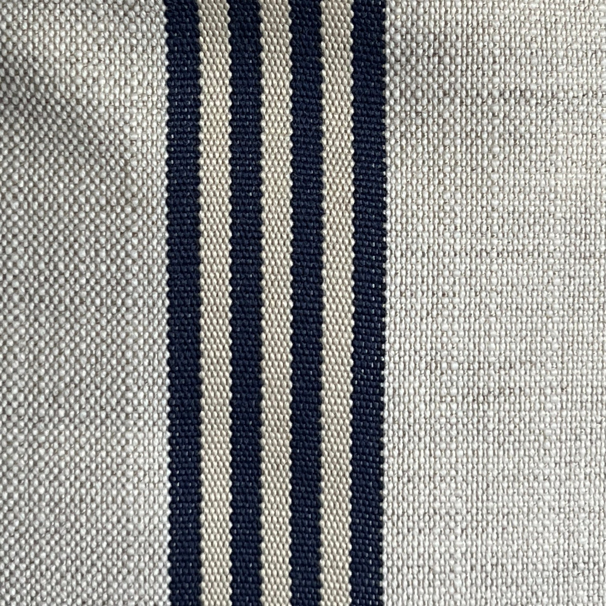 Dedar Linear Luxury Designer Blue Nautical Stripe Linen Fabric Cushion Pillow Cover