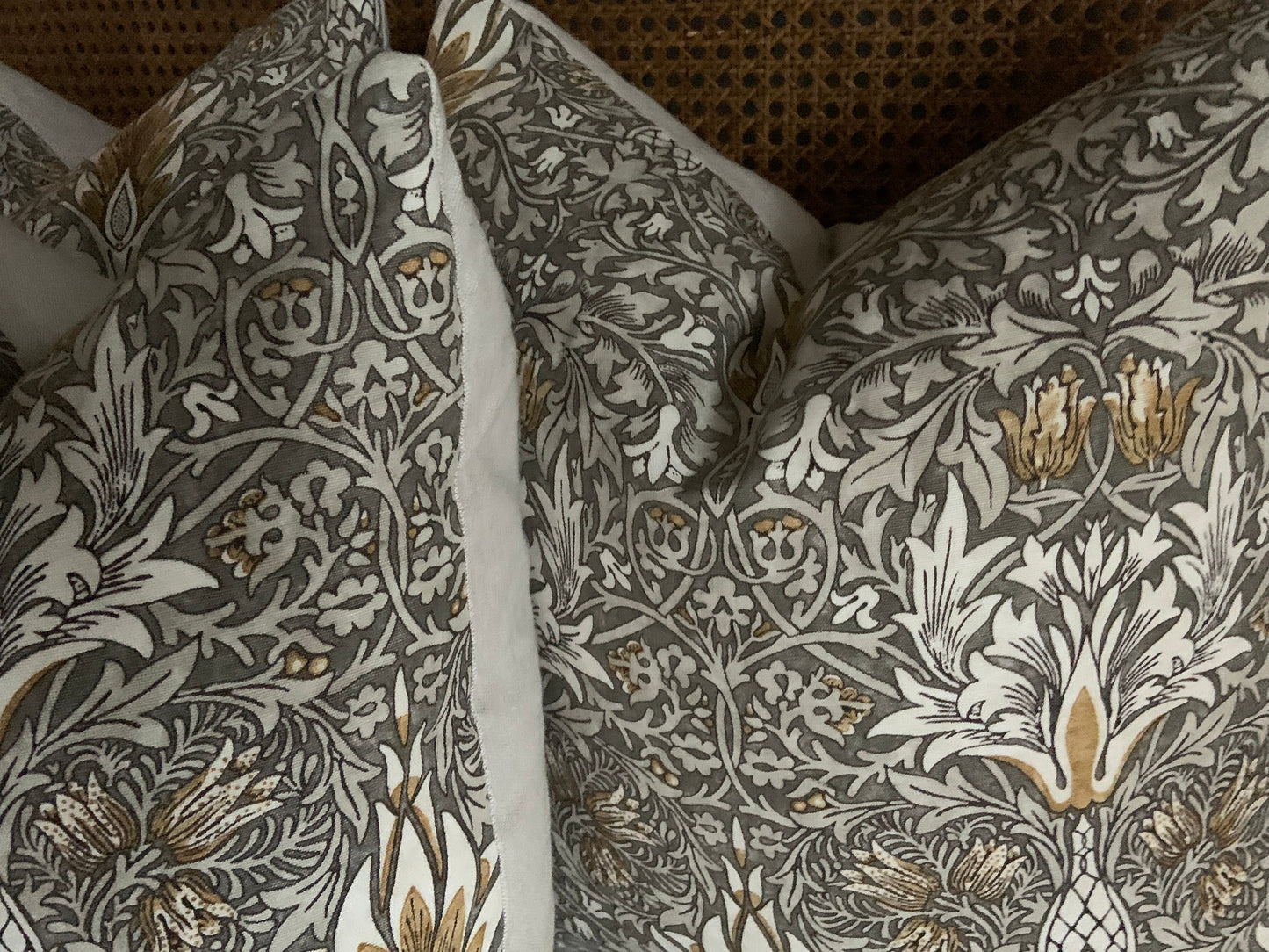 William Morris Snakeshead Grey Fabric Vintage Designer Cushin Pillow Cover