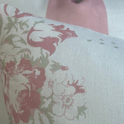 Cabbages and Roses Luxury Vintage Bees Pink White Designer Cushion Pillow Cover