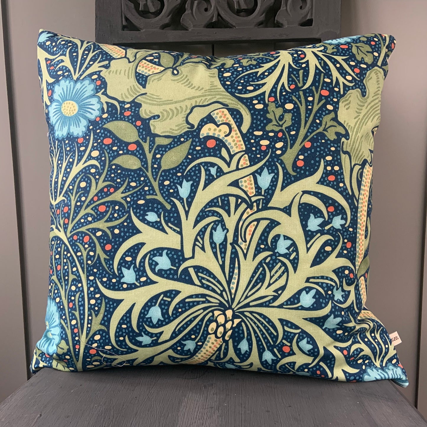 William Morris Luxury Designer Seaweed Colbalt Blue Vintage Cushion Pillow Sofa Cover