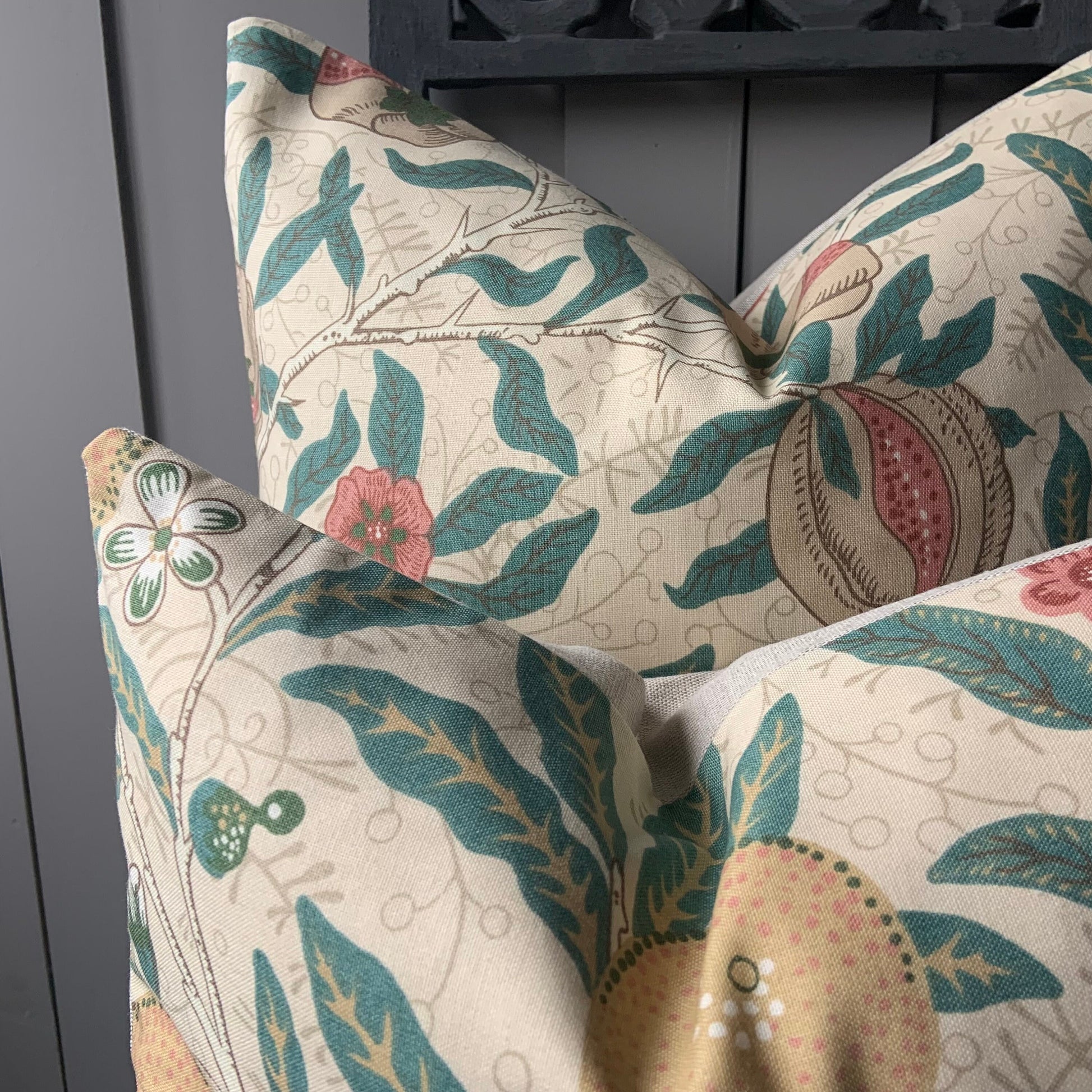William Morris Fruit Luxury Designer Yellow Vintage Retro Floral Sofa Cushion Pillow Cover