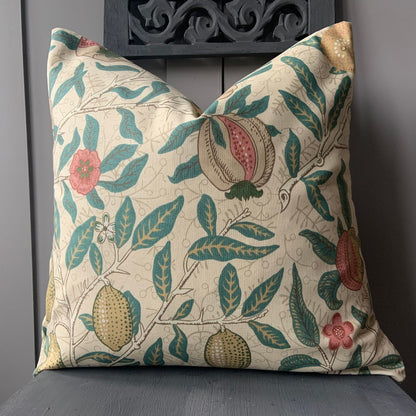 William Morris Fruit Luxury Designer Yellow Vintage Retro Floral Sofa Cushion Pillow Cover