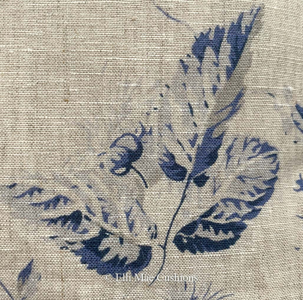 Cabbages and Roses Constance Designer Linen Navy Blue Vintage Shabby Chic Cushion Cover