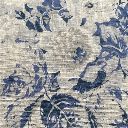 Cabbages and Roses Constance Designer Linen Navy Blue Vintage Shabby Chic Cushion Cover