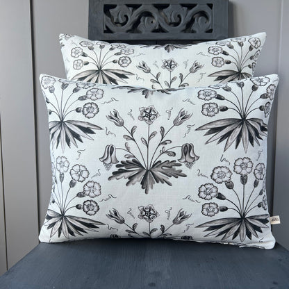 William Morris Primrose and Columbine Luxury Designer Grey White Fabric Cushion Pillow Cover