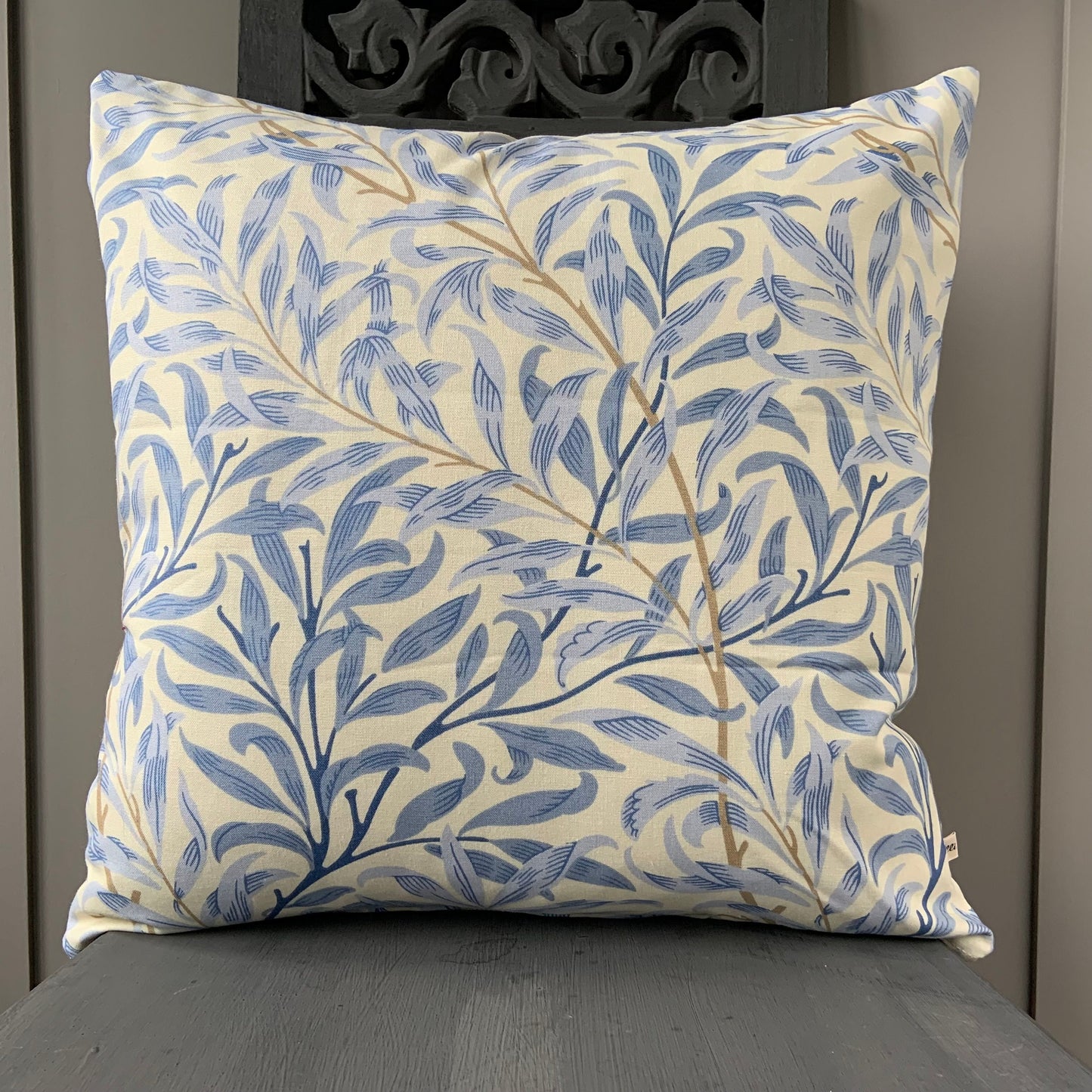 William Morris "Willow Bough" Vintage Retro Blue Sofa Cushion Pillow Cover