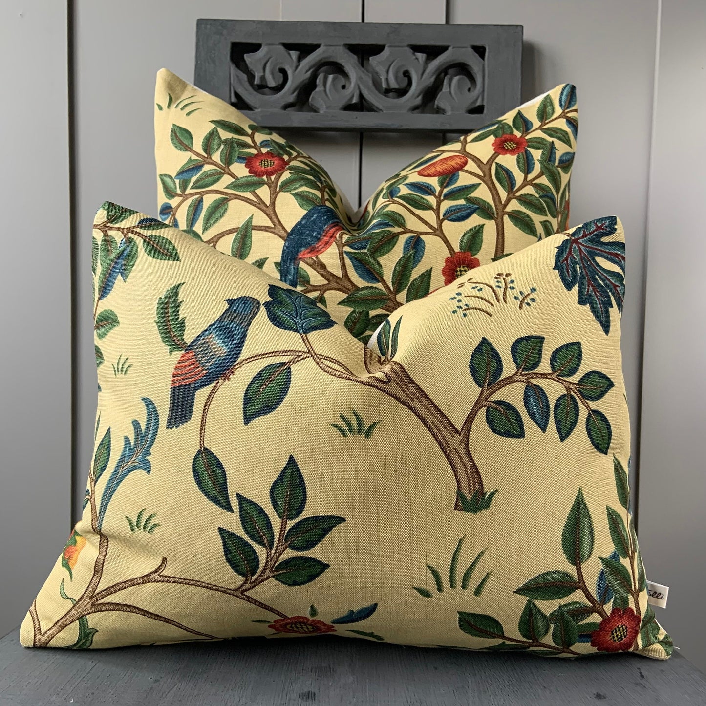 William Morris Fabric Cushion Cover Designer Kelmscott Tree Linen Red Pillow