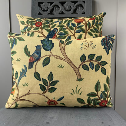 William Morris Fabric Cushion Cover Designer Kelmscott Tree Linen Red Pillow