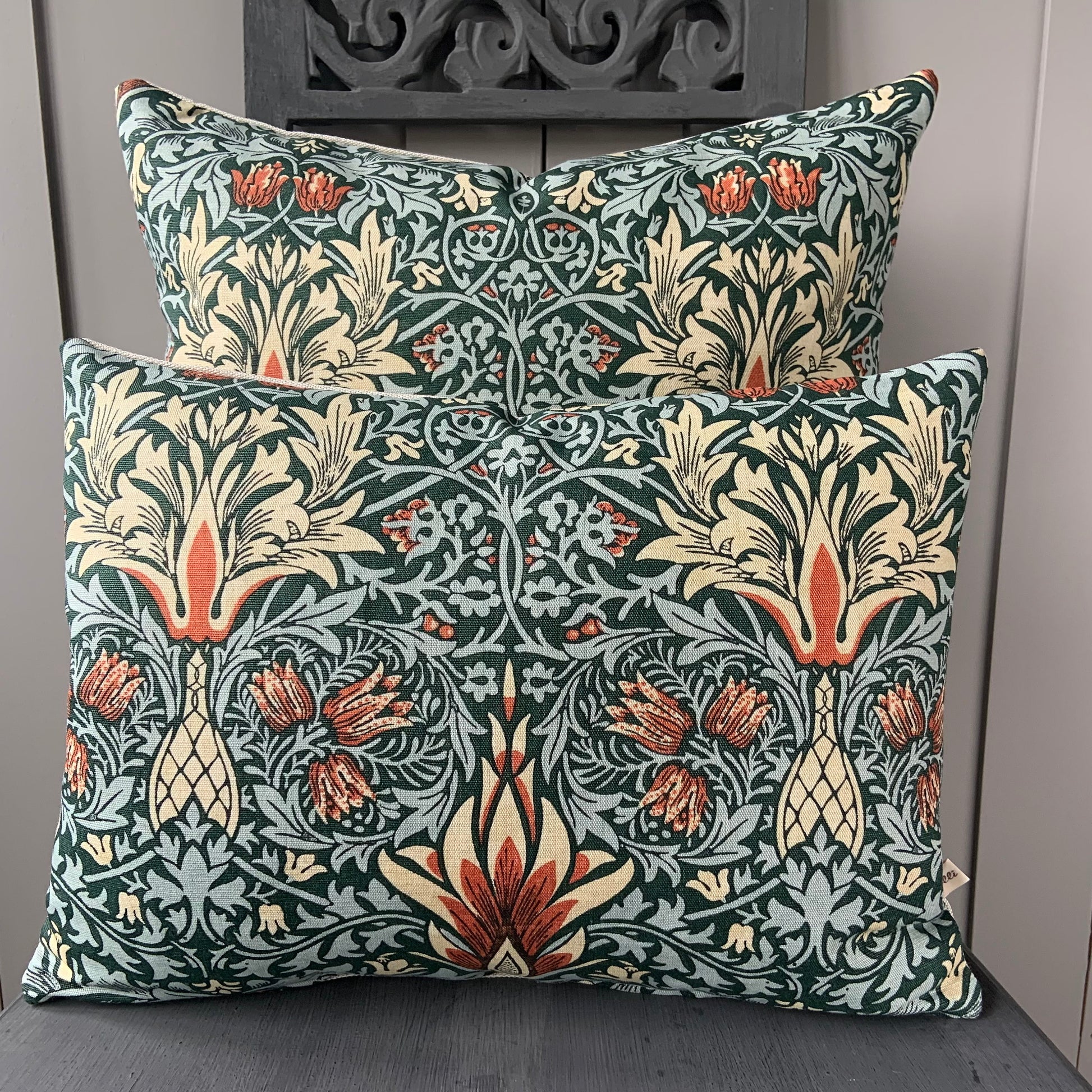 William Morris Snakeshead Green Fabric Vintage Designer cushion Pillow Cover