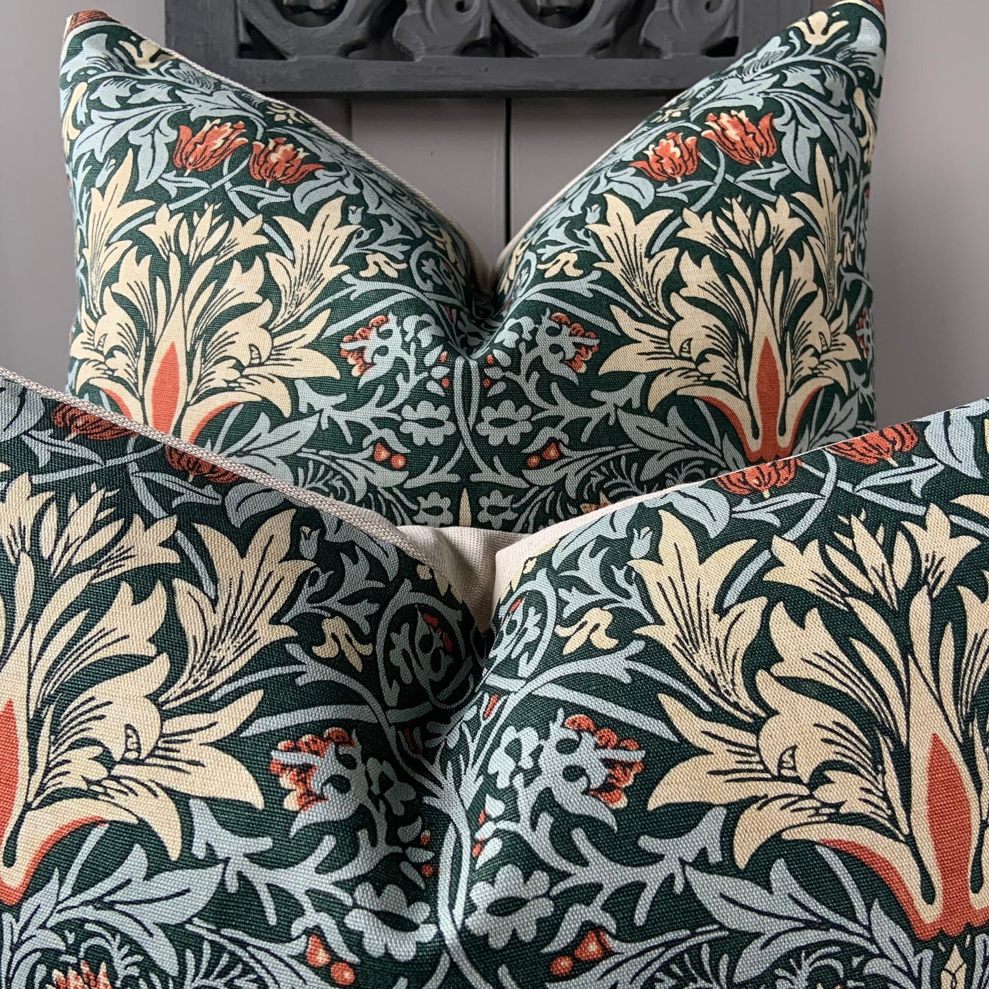 William Morris Snakeshead Green Fabric Vintage Designer cushion Pillow Cover