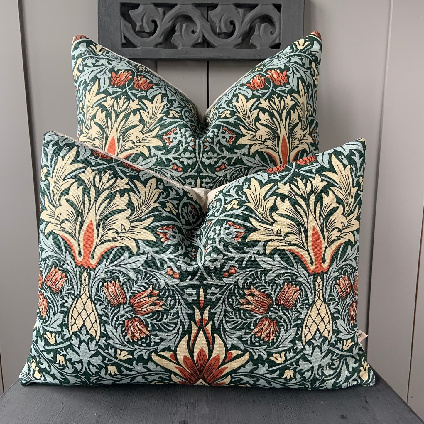 William Morris Snakeshead Green Fabric Vintage Designer cushion Pillow Cover