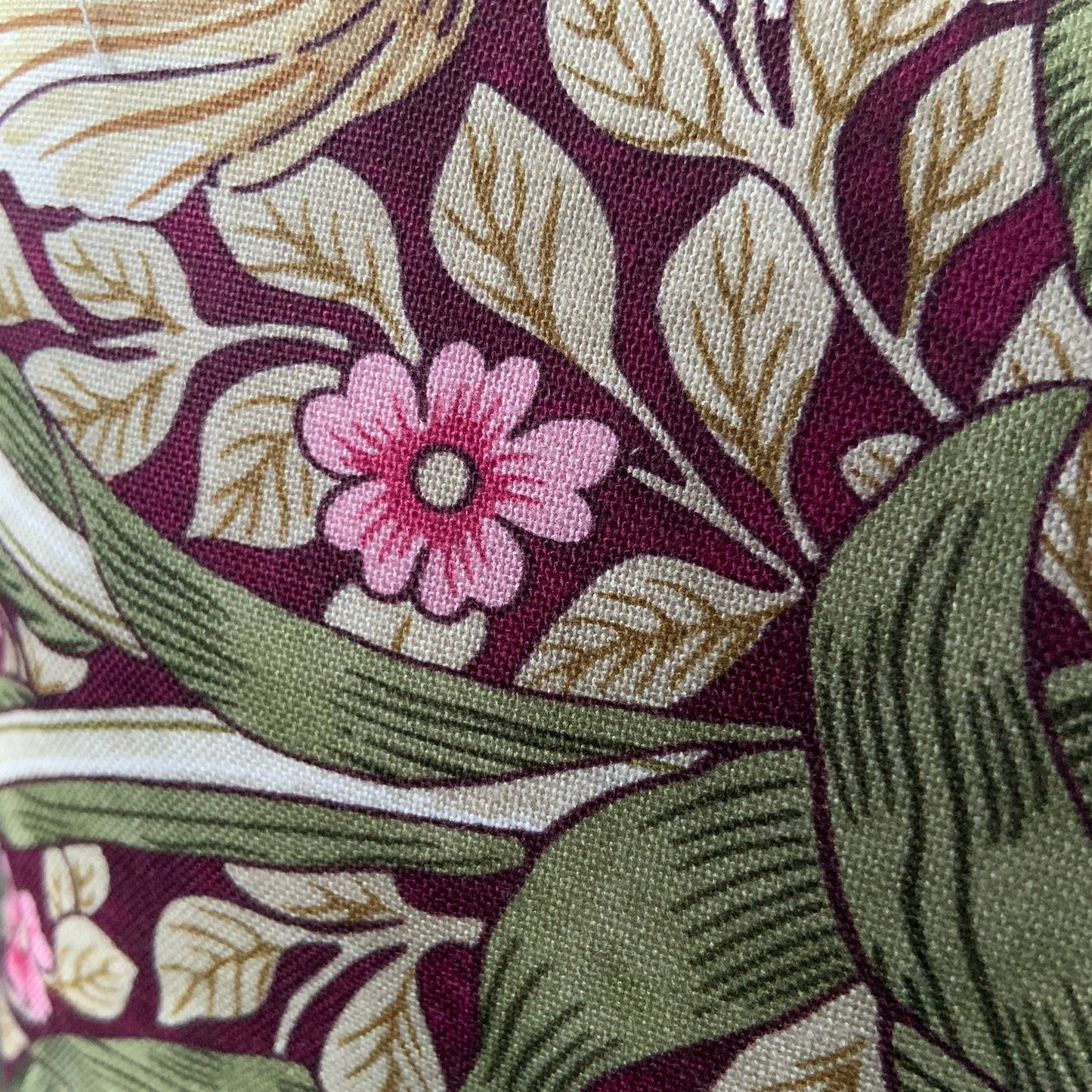 William Morris Pimpernel Vintage Burgundy Pink Fabric Cushion Pillow Throw Cover