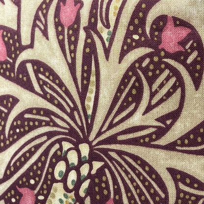 William Morris Seaweed Burgundy Green Designer Fabric Vintage Linen Cushion Pillow Cover