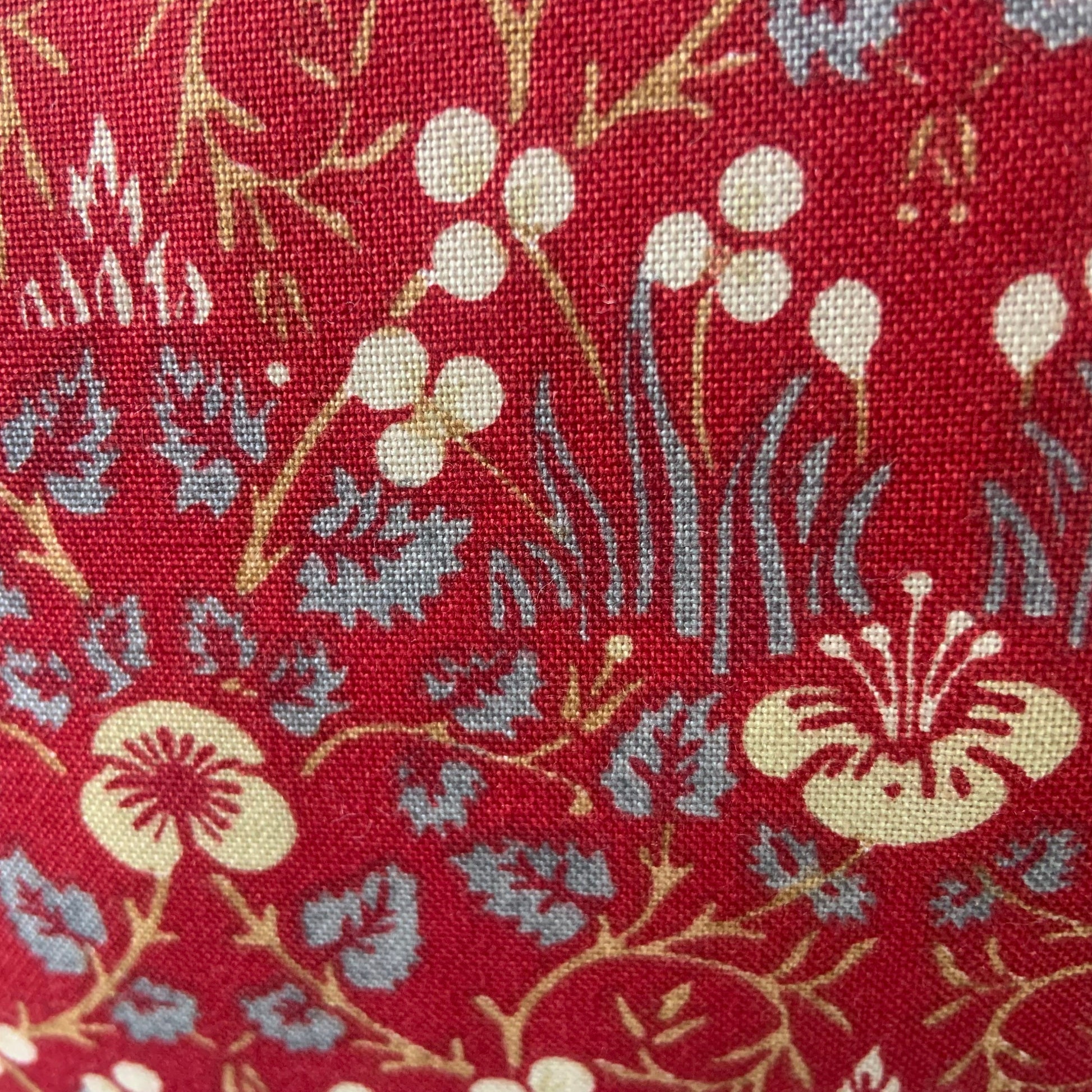 William Morris Luxury Designer Vintage Eye Bright Red Floral Designer Cushion Cover