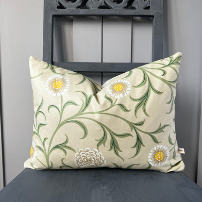 William Morris Scroll Cream Green Designer Fabric Sofa Cushion Pillow Cover