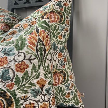 William Morris Little Chintz Green Fabric Vintage Designer cushion Pillow Cover