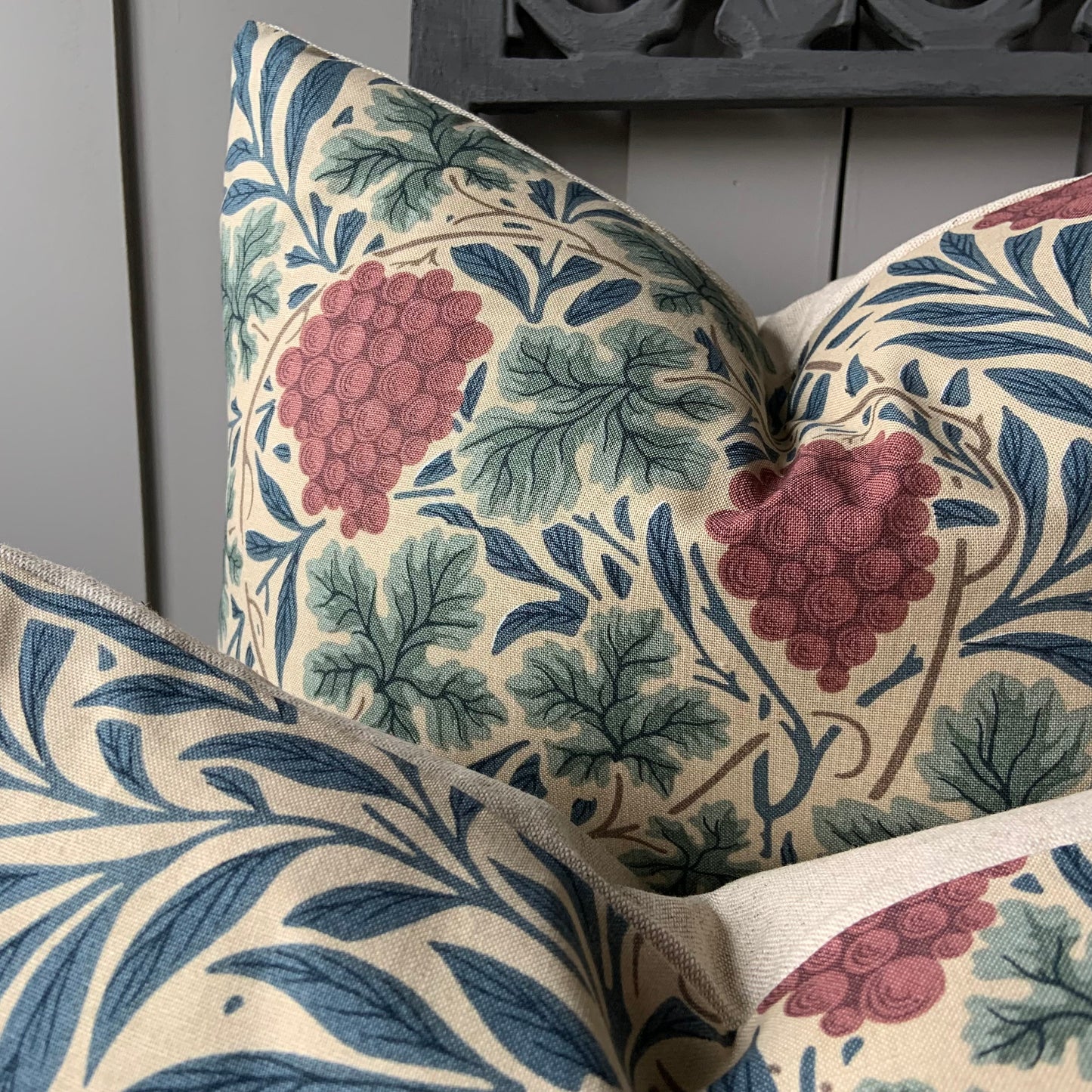 William Morris Luxury Designer Vine Blue Green Cushion Pillow Cover