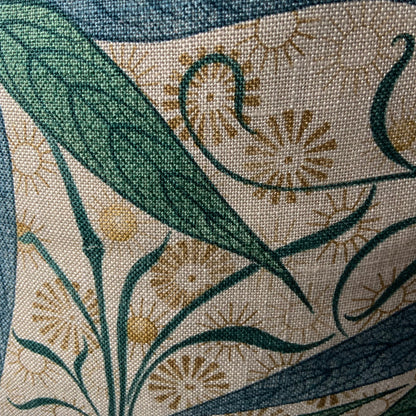 William Morris Luxury Designer Bamboo Vintage Blue Green Cushion Pillow Cover