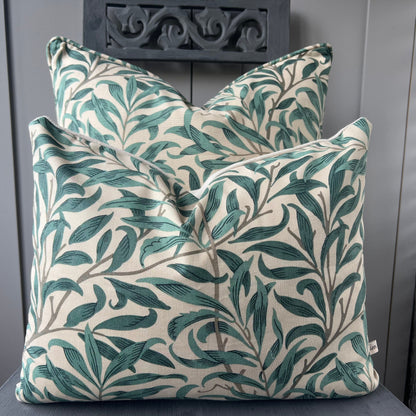 William Morris Designer Fabric Willow Bough Green Luxury Cushion Pillow Cover