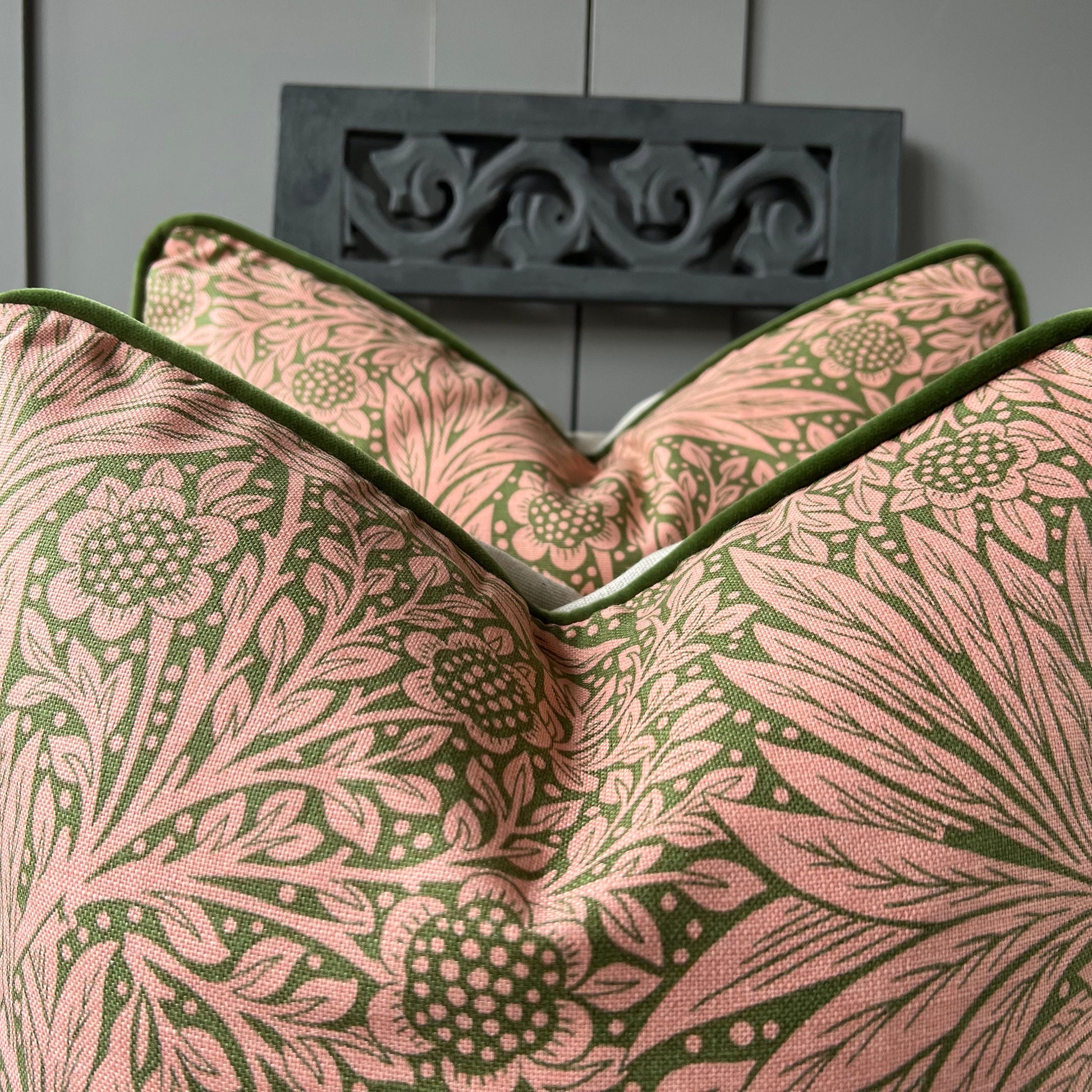 William Morris Marigold Queen Square Pink Olive Floral Sofa Cushion Pillow Cover