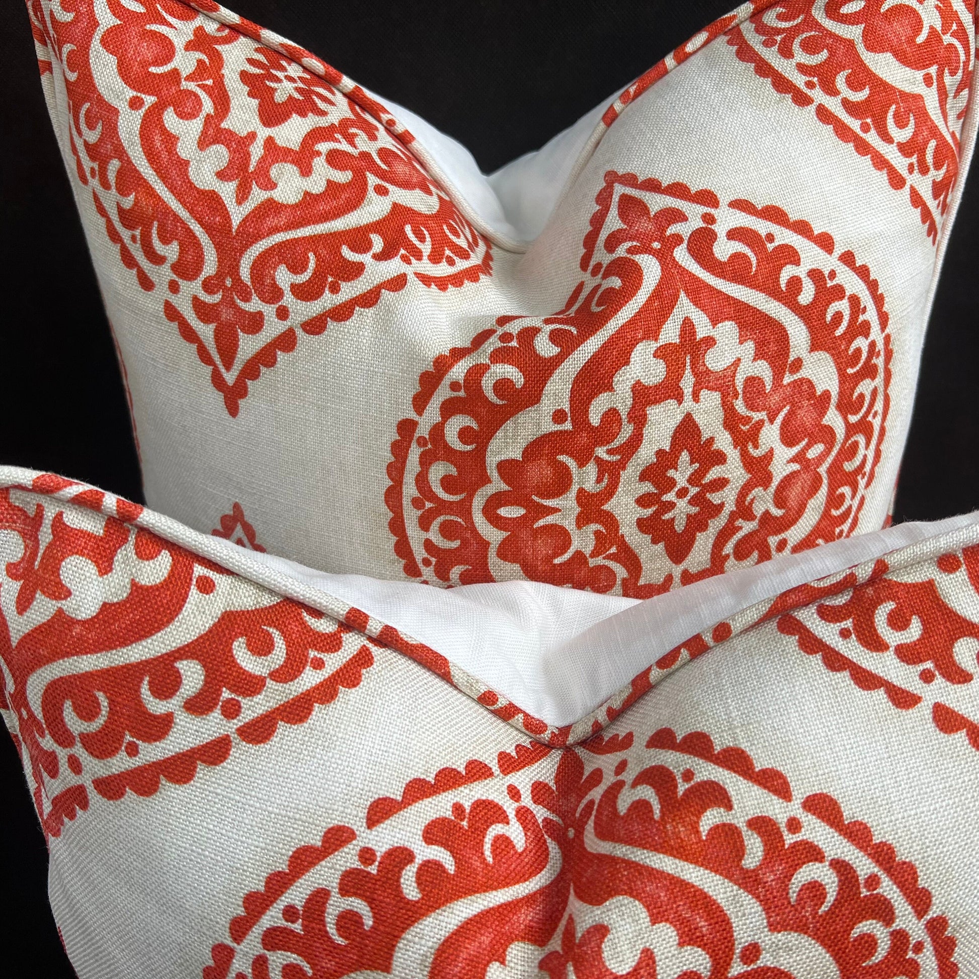Jane Churchill Blakewater Designer Linen Orange Fabric Sofa Cushion Pillow Cover Throw